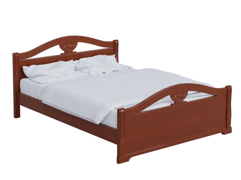 Кровать с высоким изножьем Серия 15, цвет Орех - фото - 1