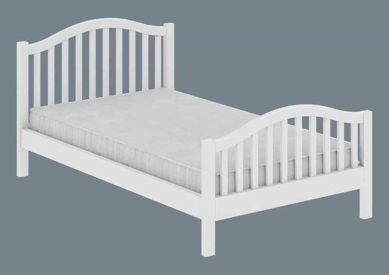 Кровать с высоким изножьем Серия 19, цвет Белая Эмаль - фото - 3