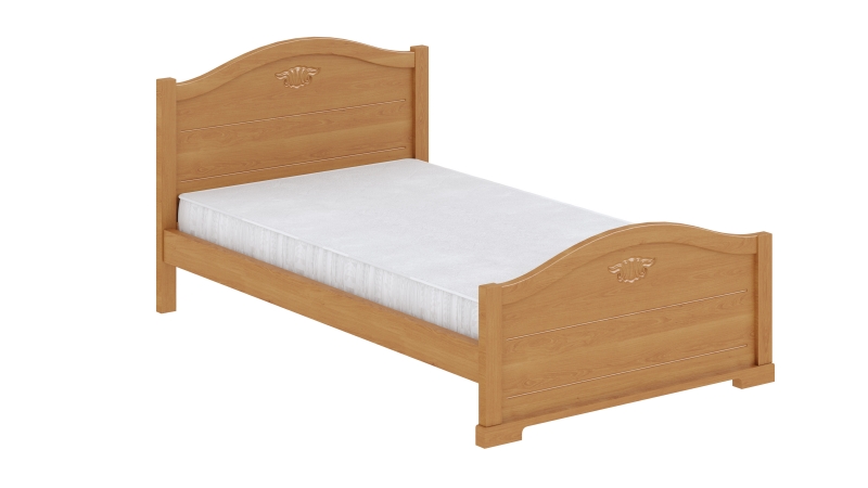 Кровать с высоким изножьем Серия 20, цвет Орех - фото - 1
