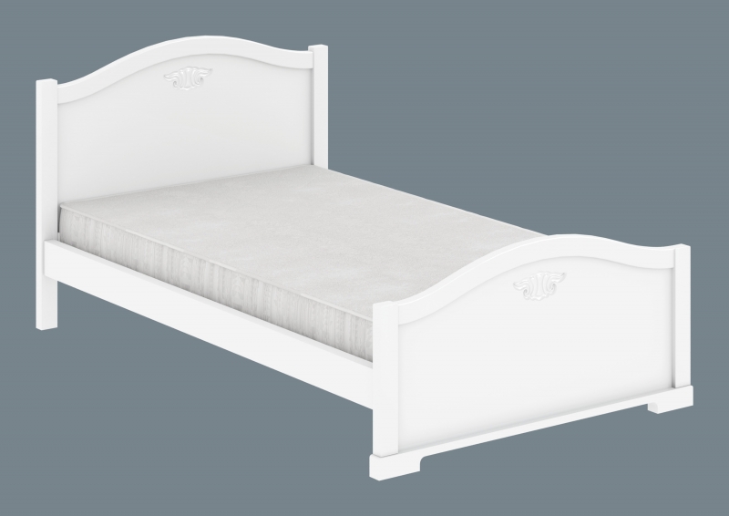 Кровать с высоким изножьем Серия 20, цвет Белая Эмаль - фото - 1